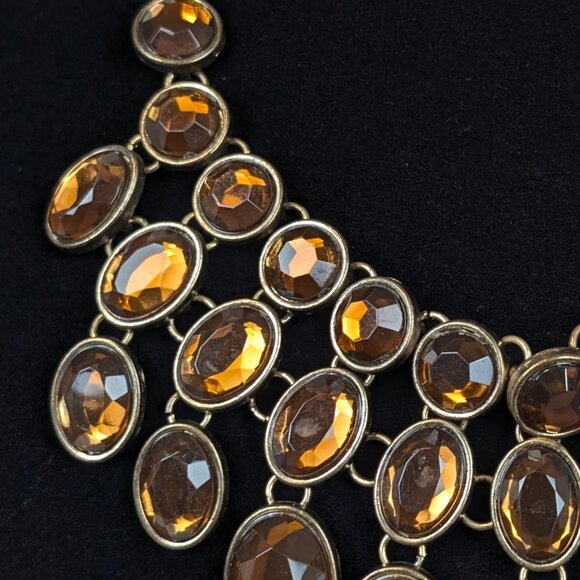 Honey Brown Stone Statement Necklace - Picture 3 of 5